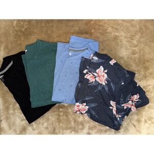 Old Navy Men's T-shirt Lot Size M 4 Piece Solids Prints Short Sleeve Pullover